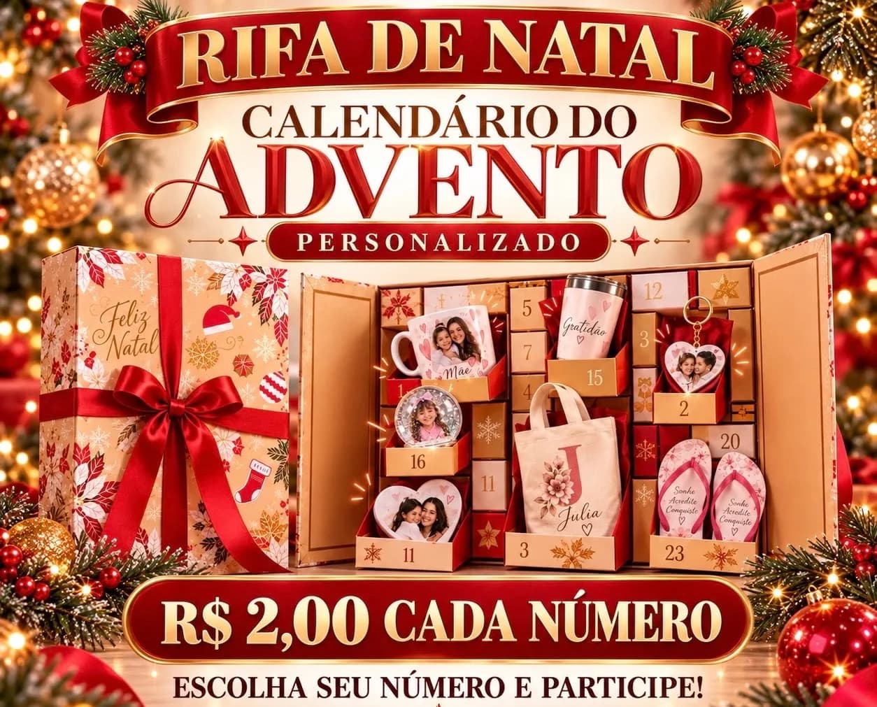 CALENDÁRIO ADVENTO PERSONALIZADO